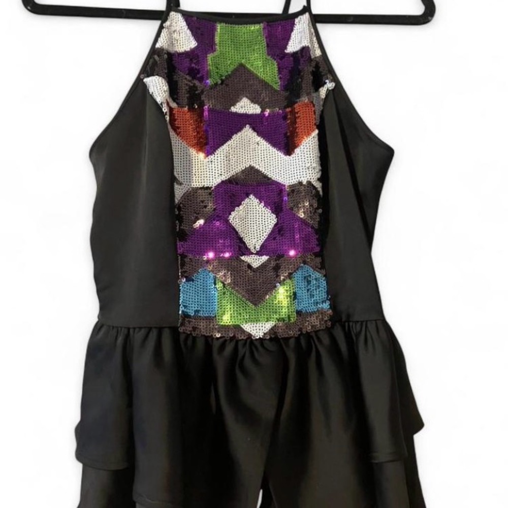 Bebe Black‎ Multicolored Zippered Top